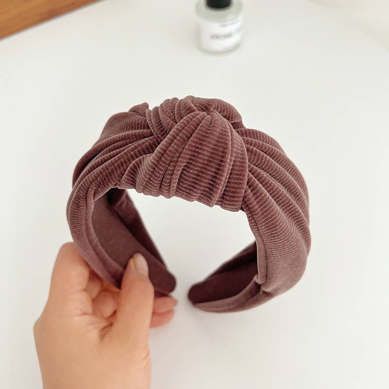 Corduroy Metallic Knot Headband