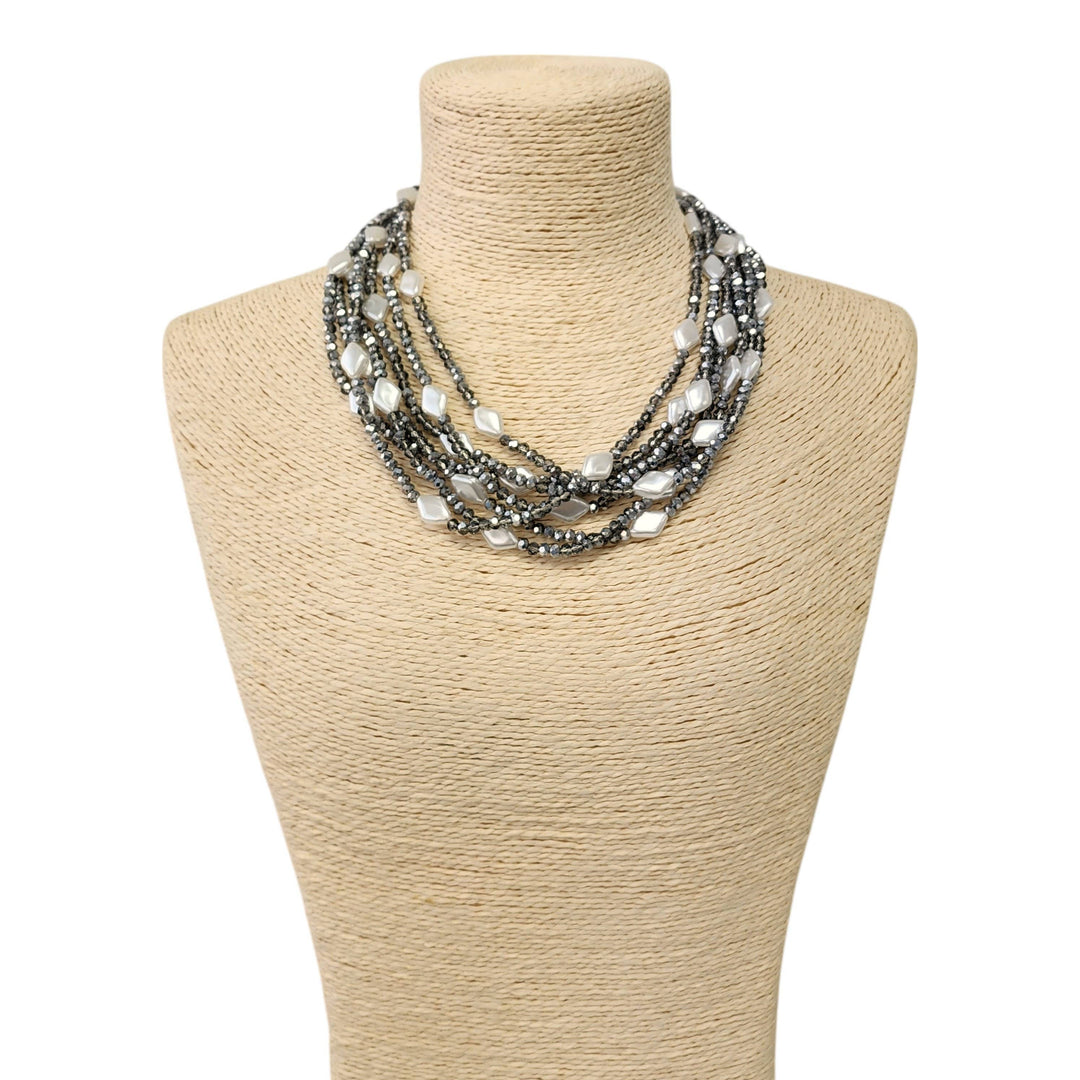 SYLVIE HEMATITE PEARL NECKLACE