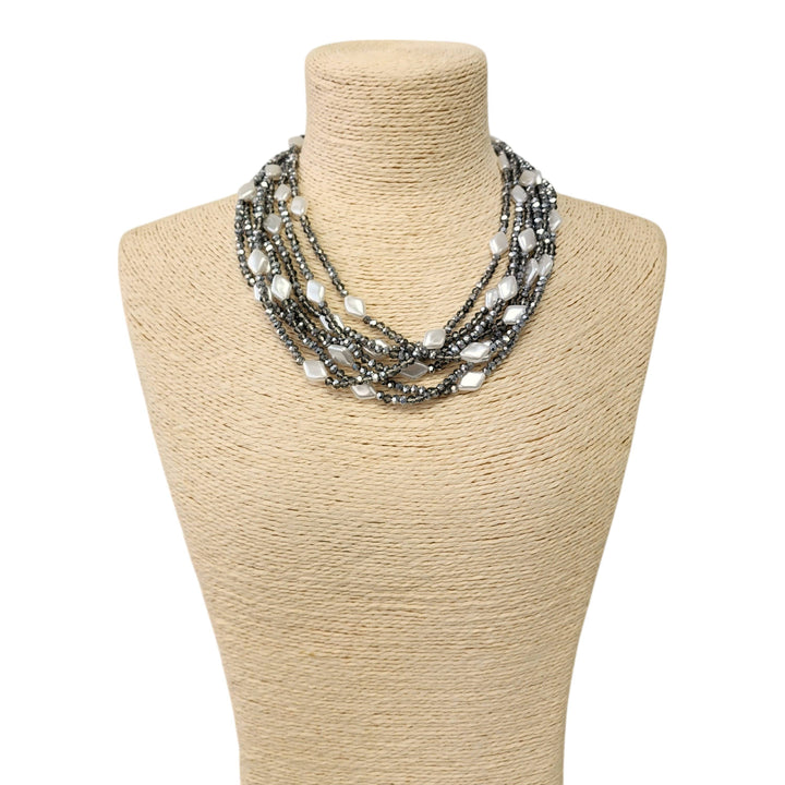 SYLVIE HEMATITE PEARL NECKLACE