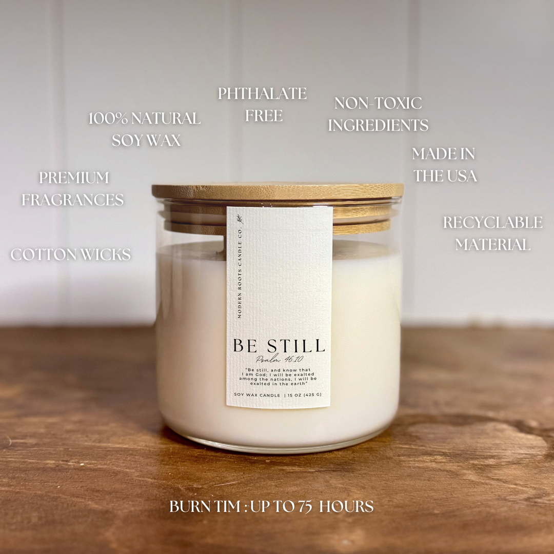 Be Still | Lavender & Sage | 15 oz. Clear Jar Soy Candle