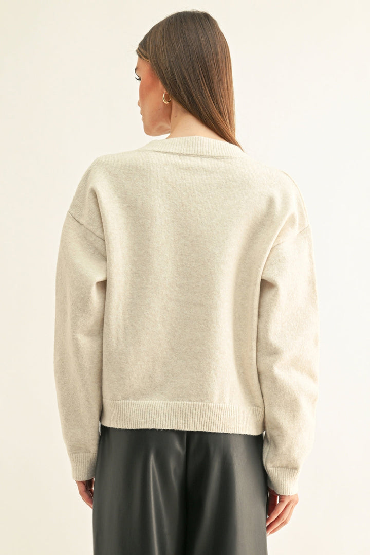 ANGIE EMBELLISHED LONG SLEEVES PULLOVER