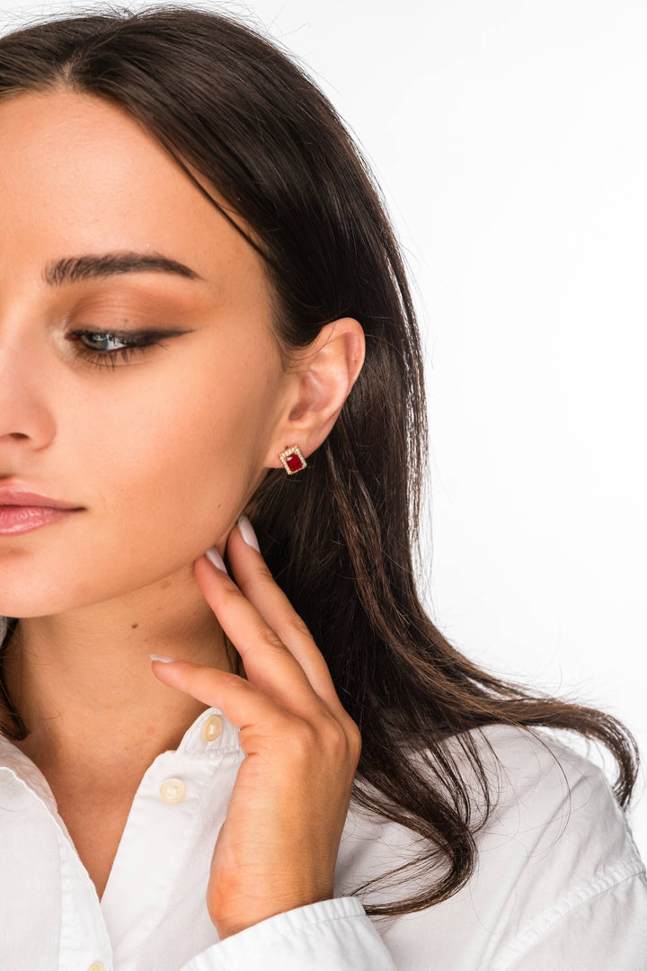 NOELLE CRYSTAL POST EARRINGS