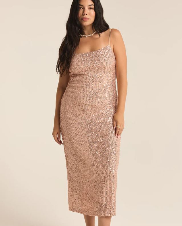 PAULINA SEQUIN MIDI DRESS