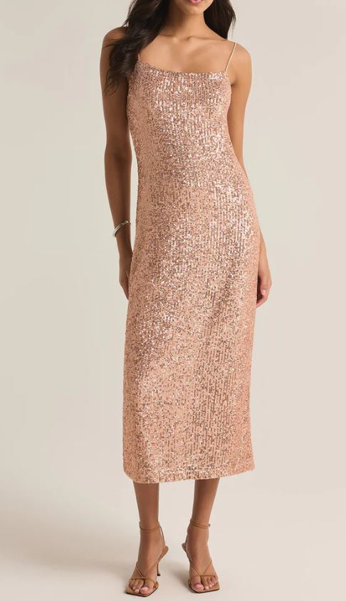 PAULINA SEQUIN MIDI DRESS