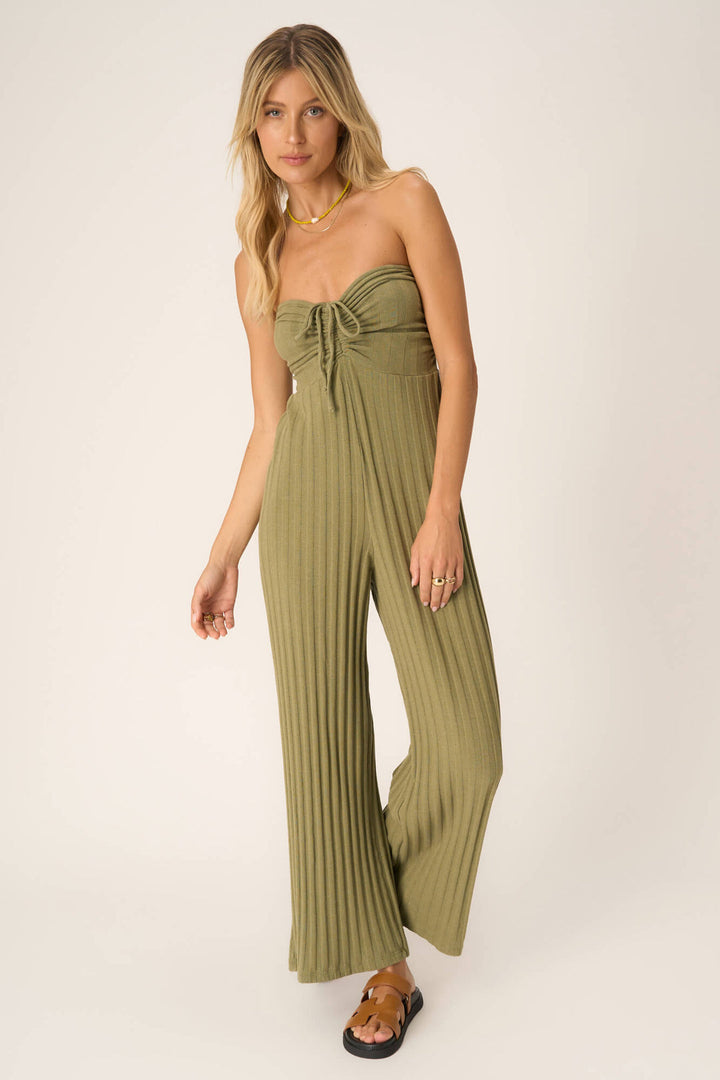 MARSEILLE STRAPLESS RIB JUMPSUIT