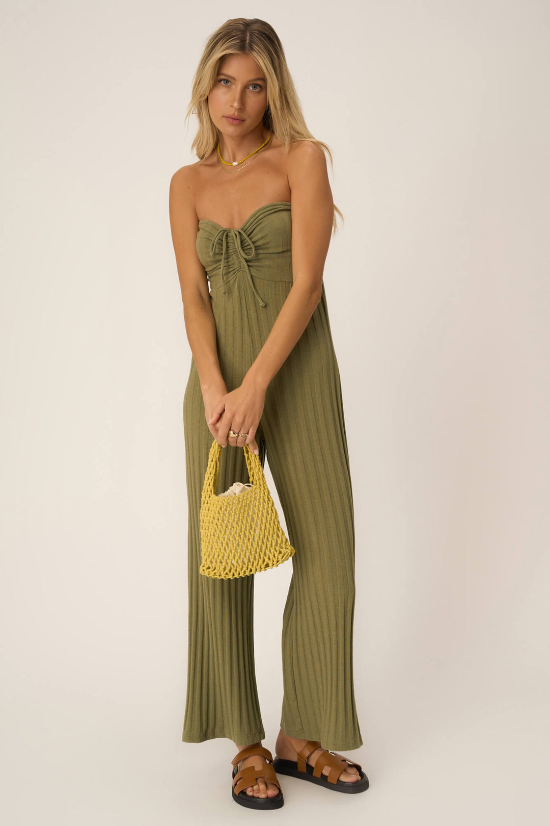 MARSEILLE STRAPLESS RIB JUMPSUIT