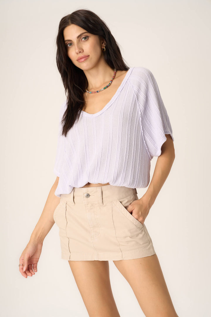 PAOLA SWEATER V NECK BUBBLE TEE