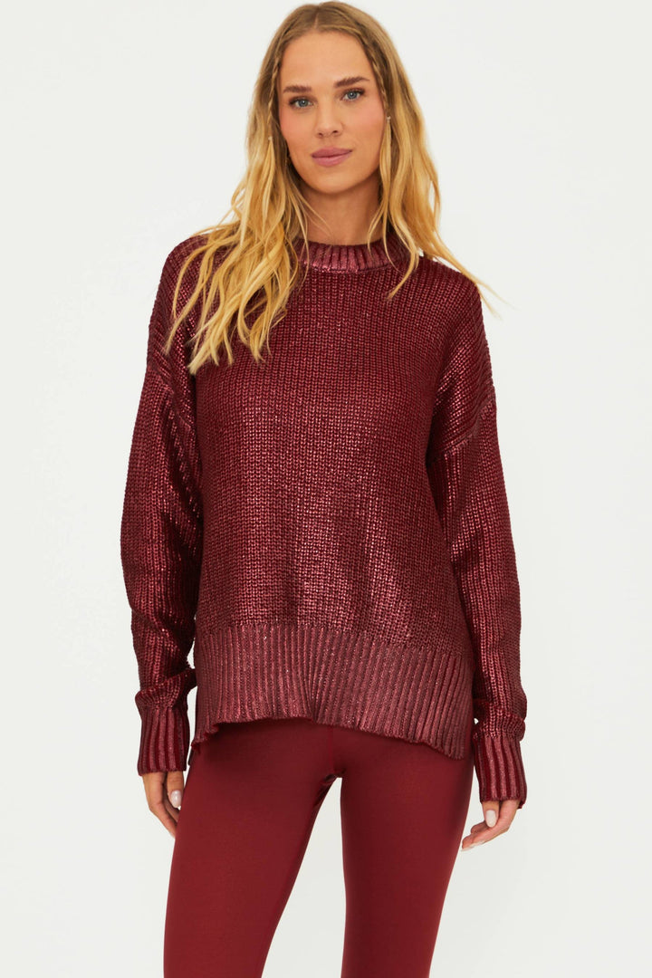 CALLIE SWEATER | MERLOT SHINE