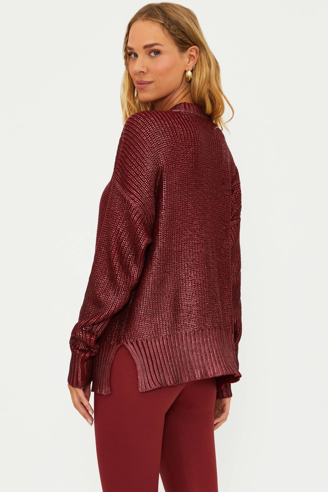 CALLIE SWEATER | MERLOT SHINE