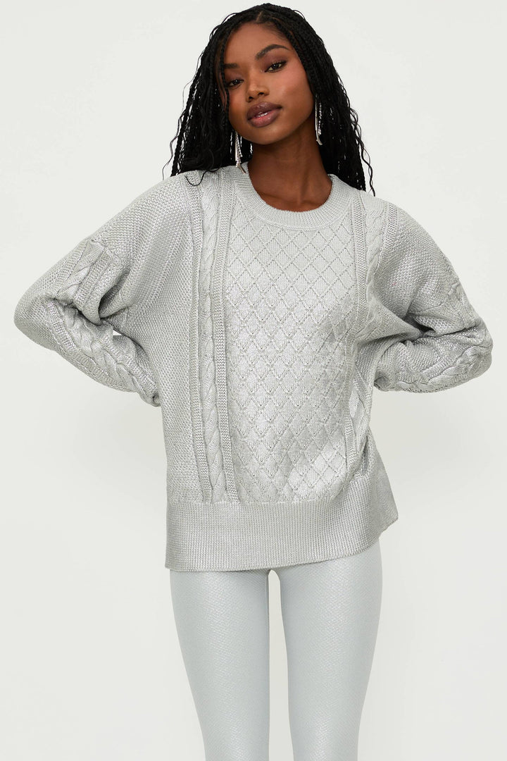 CALLIE SWEATER | SILVER SHINE CABLE