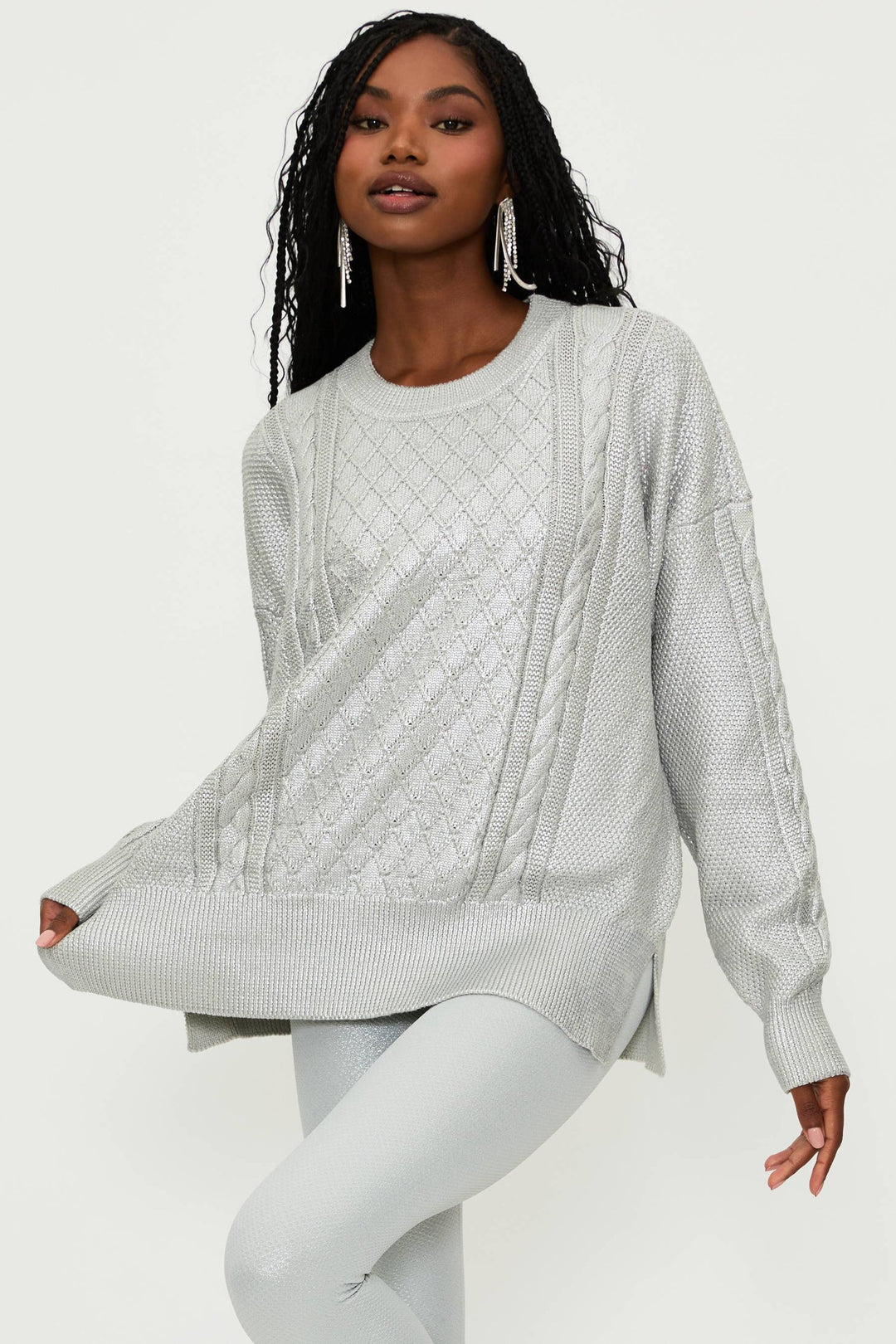 CALLIE SWEATER | SILVER SHINE CABLE