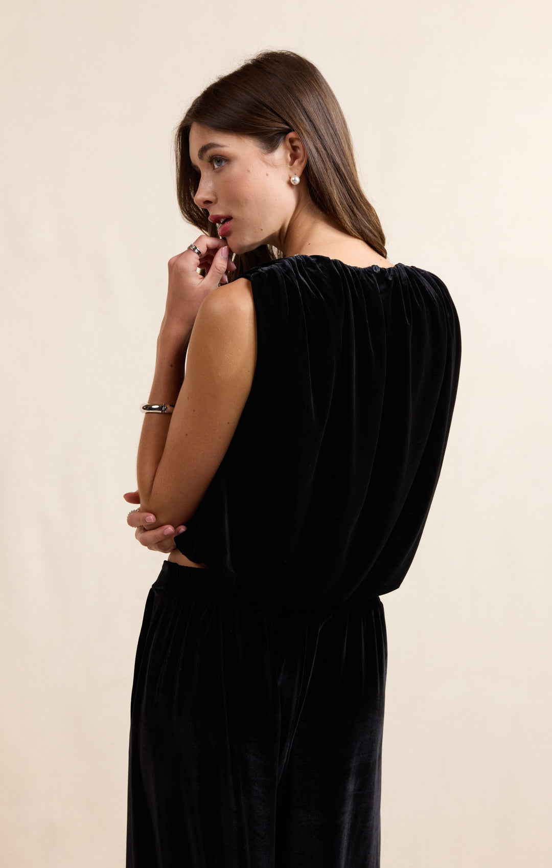 VELVET HOUR EMBELLISHED BUBBLE TOP