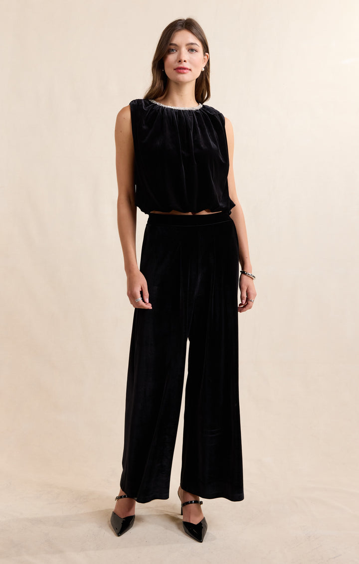 VELVET HOUR EMBELLISHED BUBBLE TOP