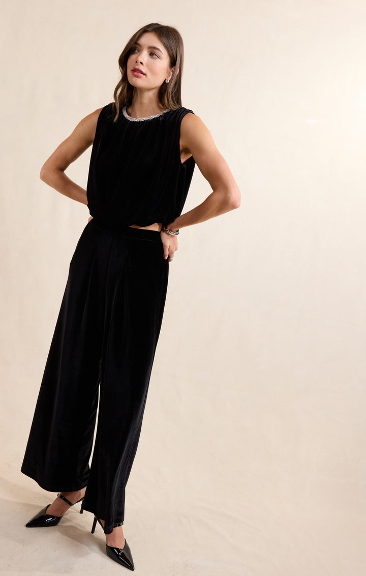 VELVET HOUR EMBELLISHED BUBBLE TOP