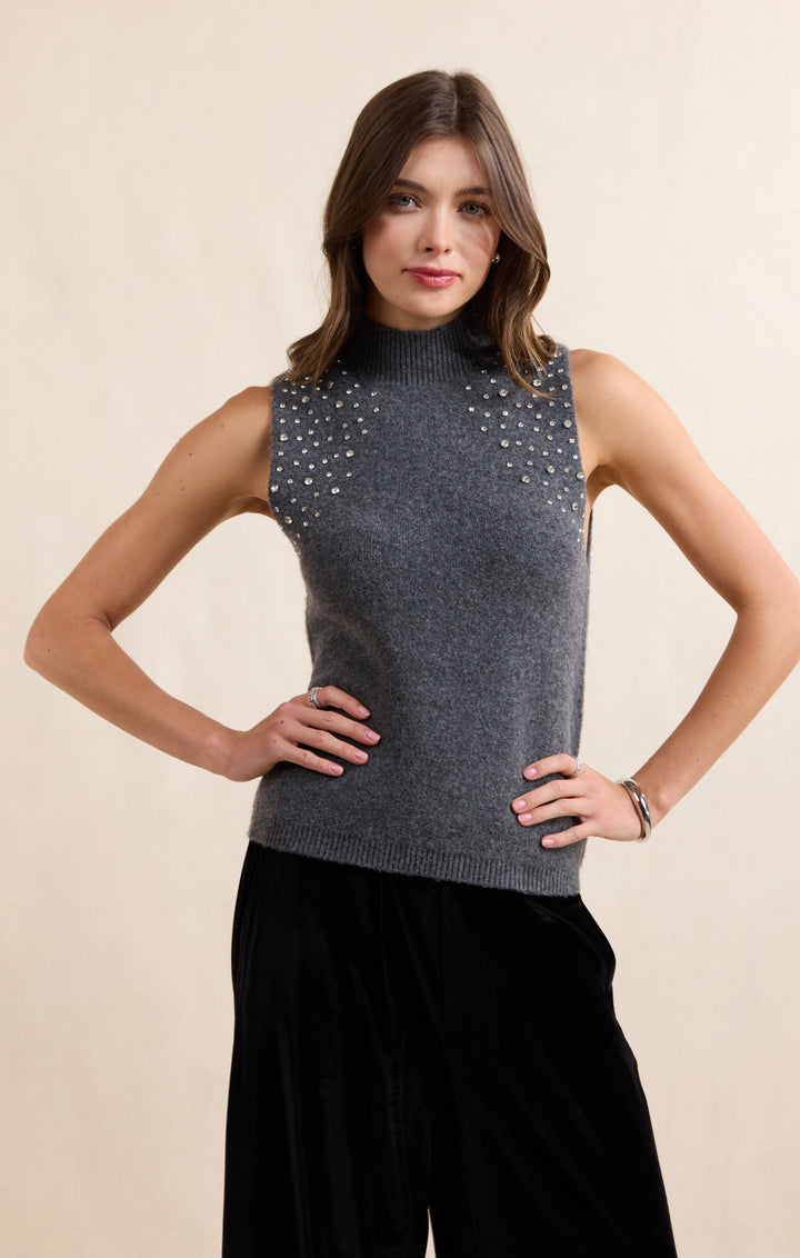 SHELBY EMBELLISHED SWEATER VEST