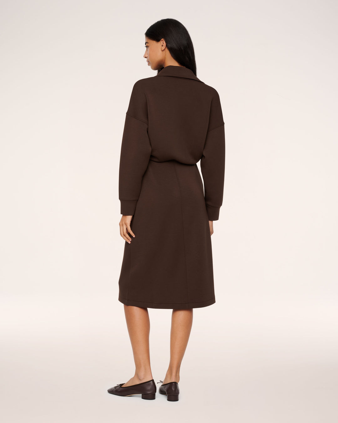 AIRESSENTIALS RUGBY COLLAR MIDI DRESS