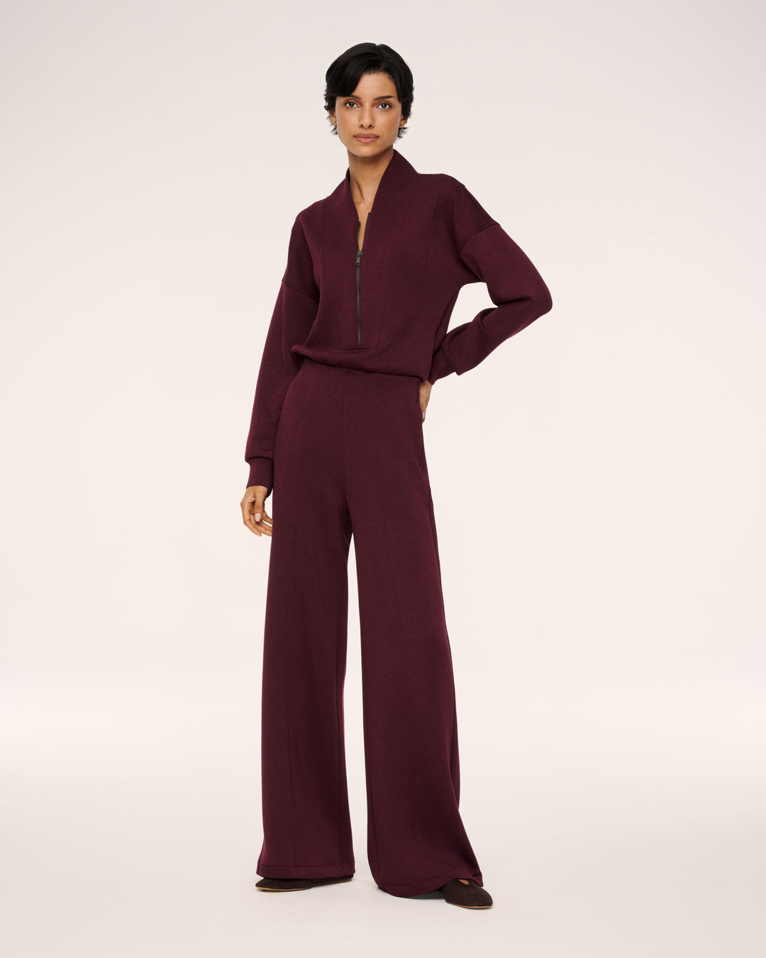 AIRESSENTIALS L/S SHAWL COLLAR JUMPSUIT