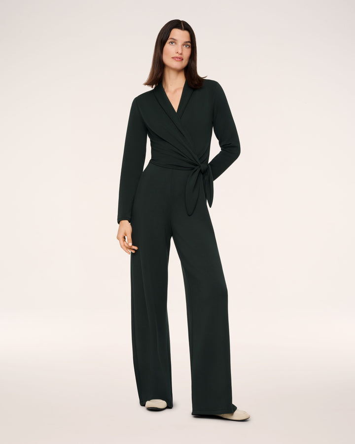 AIRESSENTIALS V-NECK TIE-WAIST JUMPSUIT