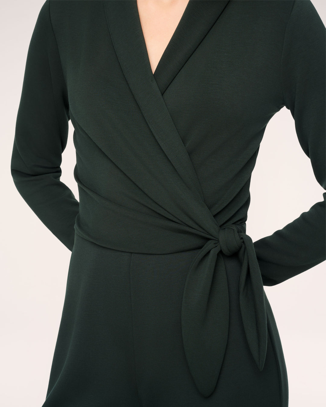 AIRESSENTIALS V-NECK TIE-WAIST JUMPSUIT