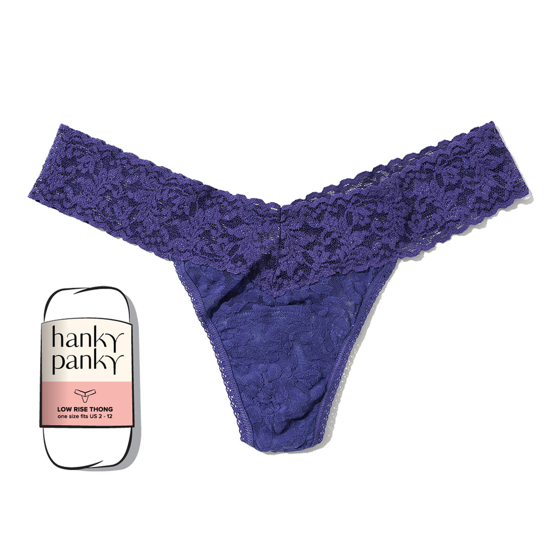 SIGNATURE LACE LOW RISE THONG