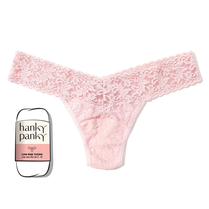 SIGNATURE LACE LOW RISE THONG