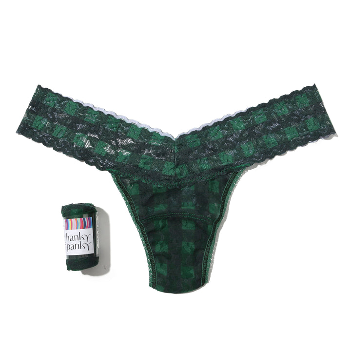 PRINTED SIGNATURE LACE LOW RISE THONG