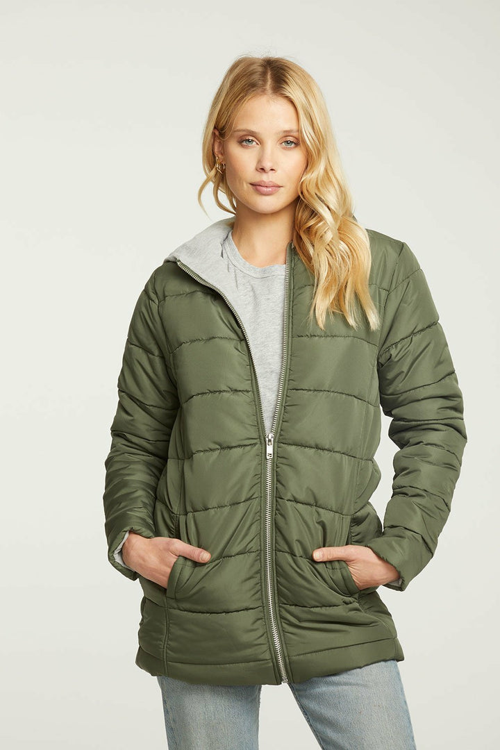 QUILTED HOODED PUFFER