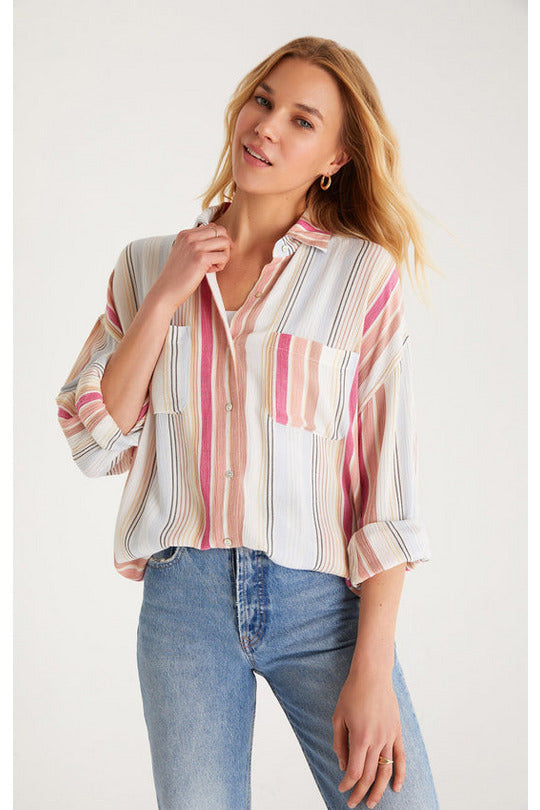 LALO STRIPED BUTTON UP