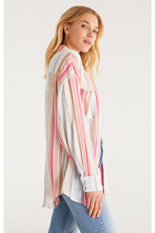 LALO STRIPED BUTTON UP