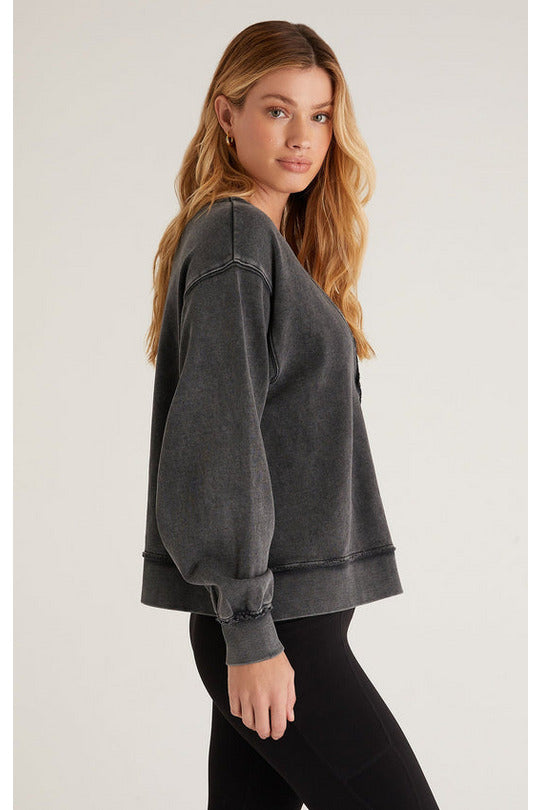 REVERSIBLE WASHED SWEATSHIRT