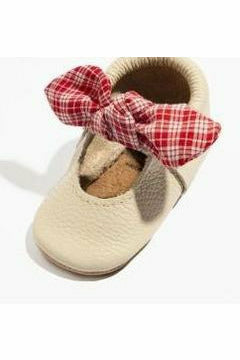 RED PLAID KNOTTED BOW MOCC