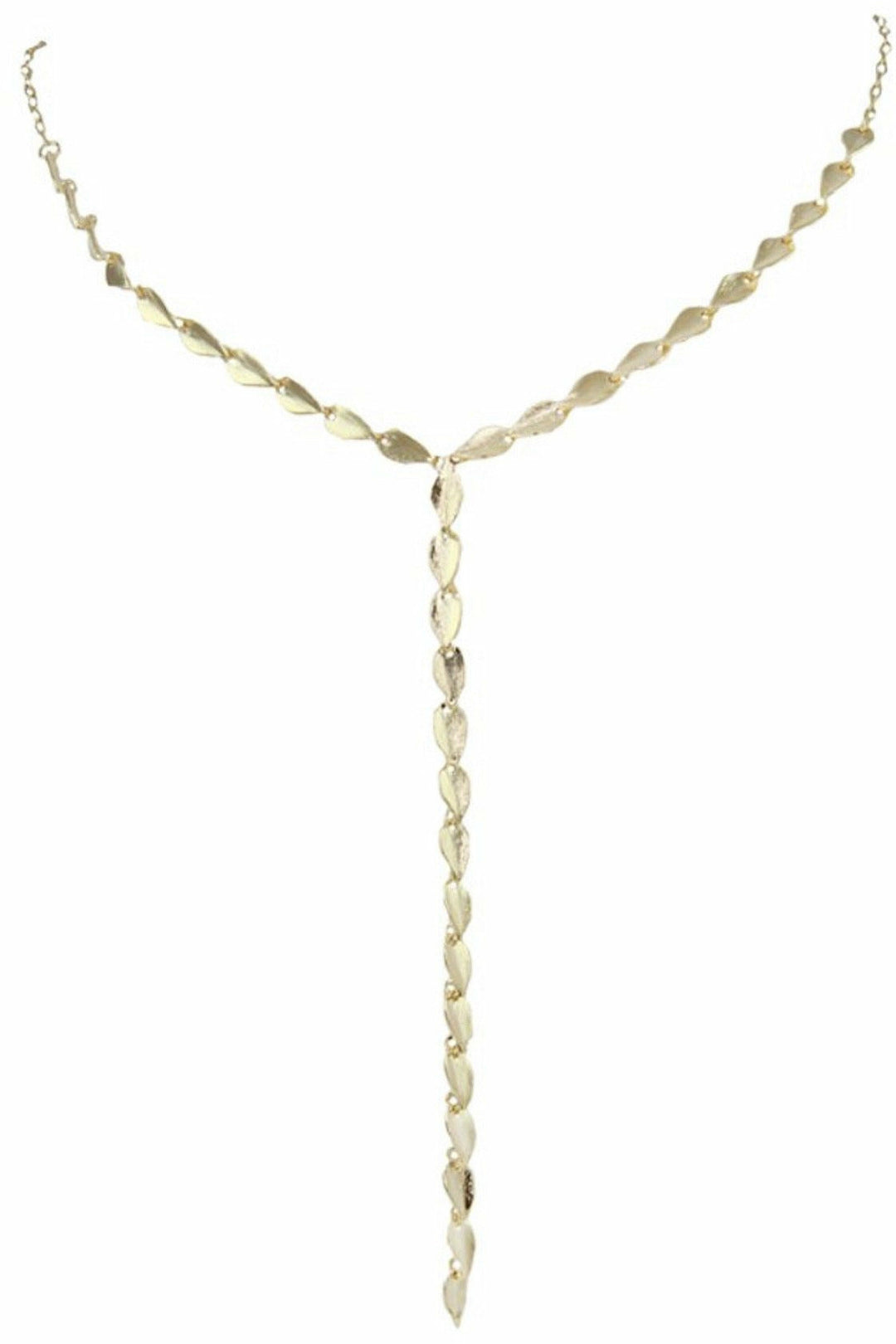 ALFREDA LARIAT LEAF NECKLACE