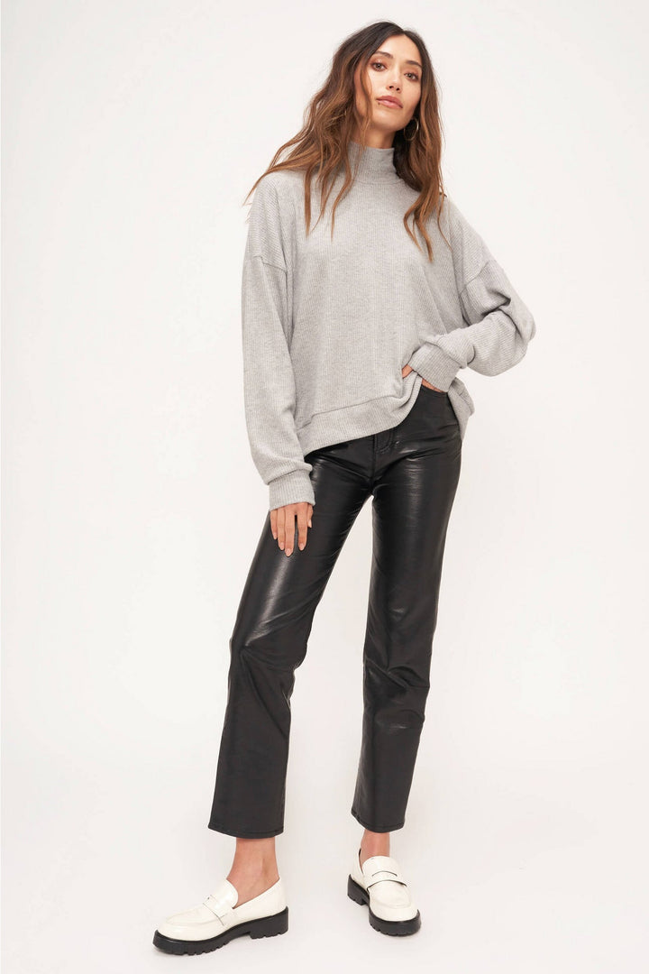 RHYE COZY RIB CROSS BACK//GREY